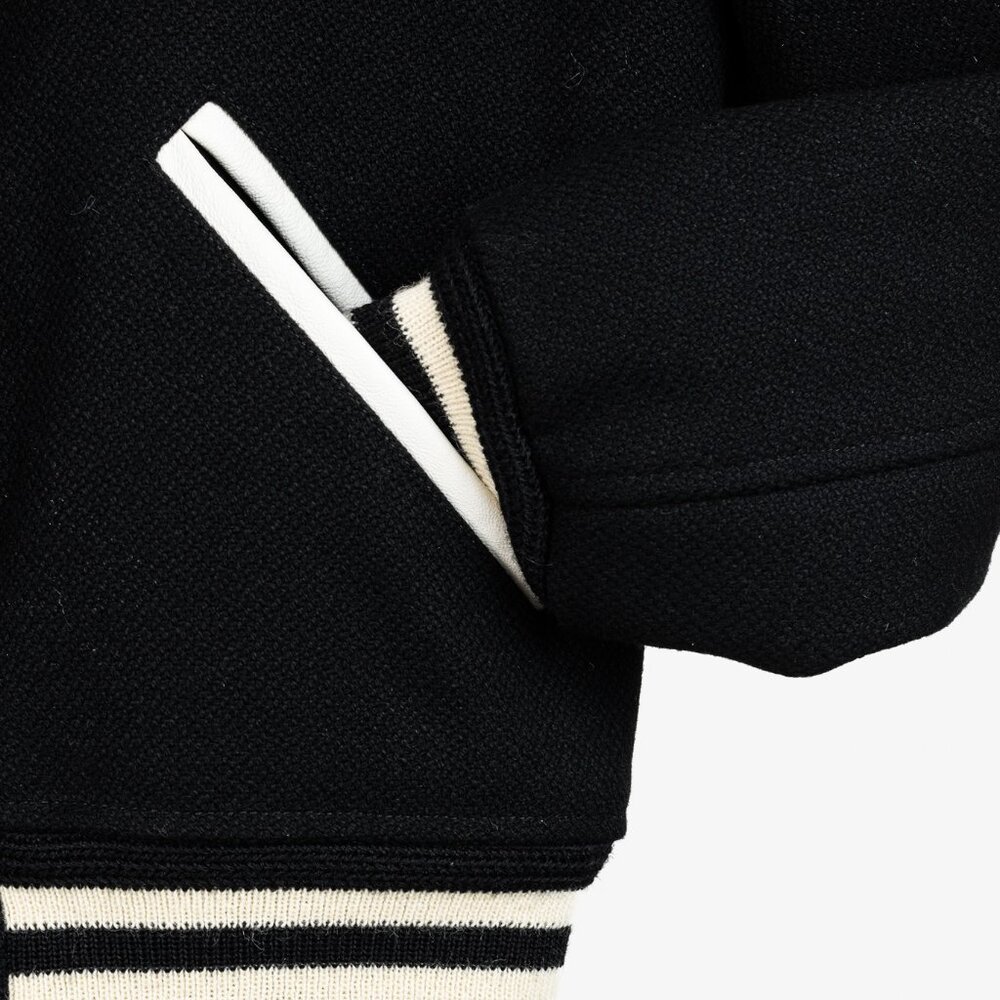 Saint Laurent Teddy Varsity Black White Jacket - Picture 9 of 14
